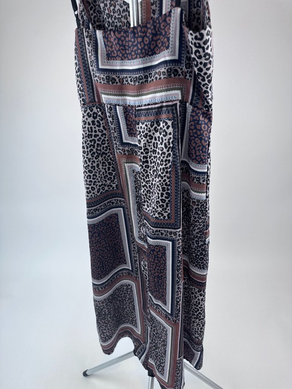 Boohoo Leopard Print Midi Slip Dress Size 12 Spaghetti Strap - Picture 5 of 9